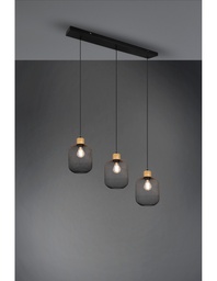 [S-TRIOR30563032] Sospensione Calimero 3xE27 Rete Metallo Nero L80 cm Trio Lighting