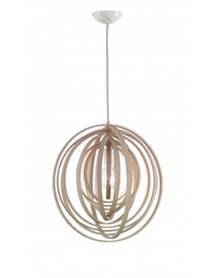 [S-TRIO305900130] Lampada a Sospensione Cerchi Rotanti in Legno Chiaro