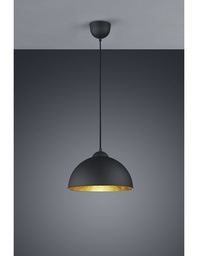 [S-TRIOR30121002] Sospensione Cupola Jimmy Nero e Oro Ø31 cm - Trio Lighting