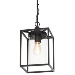 [S-SOV598/06] Sospensione E27 in Alluminio Pressofuso, Diffusori Trasparenti, Altezza Max 180mm, Potenza Max 25W