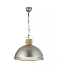 [S-TRIO303400167] Sospensione Industriale Delhi Cupola Metallica Nichel Ø45 cm