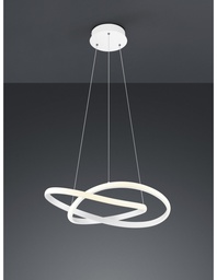 [S-TRIOR32051131] Lampada Sospensione Moderna Bianca Led Dimmerabile 27W Ø60 cm
