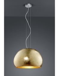 [S-TRIO315200179] Lampada a Sospensione Moderna Vetro Opale Oro Ø51 cm