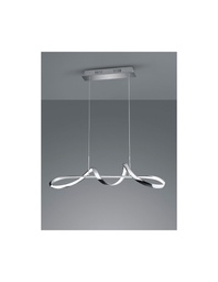 [S-TRIOR37091106] Lampadario Sospensione Moderna Intreccio Cromo Led Dimmer 4000k