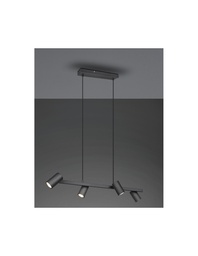 [S-TRIO302400432] Lampada a Sospensione Nera 4 Faretti Spot Orientabili