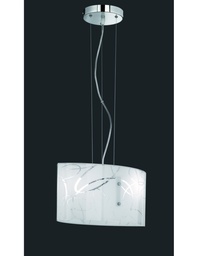 [S-TRIO304400201] Sospensione Rettangolare Spirelli 2xE27 Vetro Con Cerchi Decorativi Trio Lighting