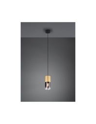[S-TRIO310600154] Sospensione Singola in Ottone e Vetro Fumé