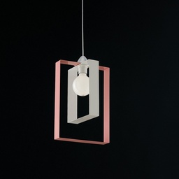 [S-BL150-1-BR] Sospensione moderna lampadario in ferro bianco rosa 25xh40 cm