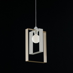 [S-BL150-1-BT] Sospensione moderna lampadario in ferro  bianco tortora  25x h.40 cm