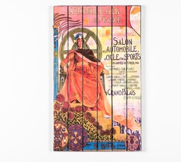 [S-WEAL047] Stampa multicolor su legno con tela, dimensioni 3x60x100 cm