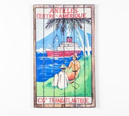 [S-WEAL034] Stampa su legno e tela multicolor, finitura in HD, dimensioni 3x60x100 cm