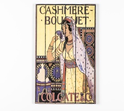 [S-WEAL043] Stampa su legno con tela multicolor, finitura in stampa HD, telaio in legno, 3x60x100 cm