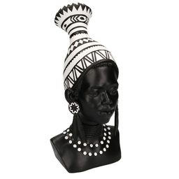 [S-V6130620000] Statua resina busto donna africana 23x16x39 cm