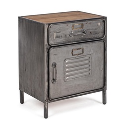 [S-B0746712] Store little cabinet 1 anta - 1 cassetto in metallo stile industriale 45x34.5x55.20