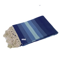 [S-V9204890000] Tappeto cotone righe blu azzurro 120x190 cm