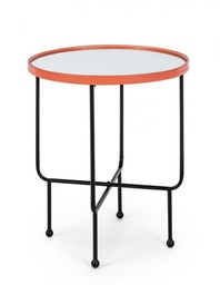 [S-B0740467] Tavolino moderno specchiato rosso D50