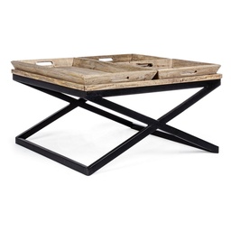 [S-B0746378] Tavolino Tray con vassoio 90x90 cm