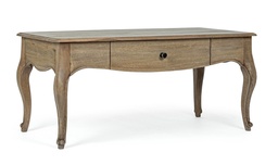 [S-B0746861] Tavolino classico con cassetto in legno - Dimensioni: 110x55x50 cm