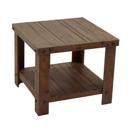 [S-V8036480000] Tavolino da salotto quadrato noce country 2 piani 60x60xh.50 cm