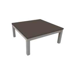 [S-FZ98252] Tavolino da salotto quadrato struttura grigio e piano fango Tratto