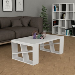 [S-FZ99470] Tavolino da salotto rettangolare Honey, bianco, L 105 x P 60 x H 40 cm