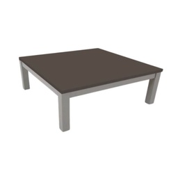 [S-FZ98253] Tavolino da salotto rettangolare struttura grigio e piano fango Tratto