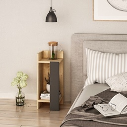 [S-FZ96909] Tavolino di design Elos rovere oak pannello antracite 25x25x60h sinistro