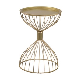 [S-V8039490000] Tavolino Oro a Forma di Clessidra, Ø44x62 cm