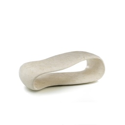 [S-FS/182/WA] Tavolino moderno in pietra beige con base in agata bianca e struttura interna in melaminico marino, 123x60x34