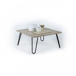 [S-FZ93748] Tavolino per colazione letto rovere nero cm 60x60x29 h