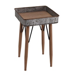 [S-V8036630000] Tavolino vassoio metallo quadro 35x35x55 cm