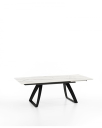 [S-OM/330/MB] Tavolo allungabile elegante in marmo calacatta e metallo, 170-270 x 90 x 76 cm