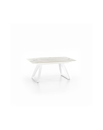 [S-OM/340/MB] Tavolo allungabile elegante in marmo calacatta e metallo, 170-270 x 90 x 76 cm
