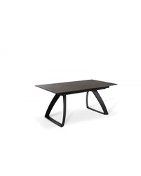 [S-OM/330/RU] Tavolo allungabile elegante, 170-270 x 90 x 76 cm, con top in HPL su MDF e gambe in metallo, colore marmo ruggine e nero