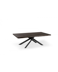 [S-OM/378/RT] Tavolo allungabile in frassino grigio e metallo, 200-300 x 100 x 76 cm