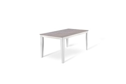 [S-OM/430/MA] Tavolo allungabile in antracite-bianco, 80x130-290x76 cm con top in melaminico e gambe in metallo