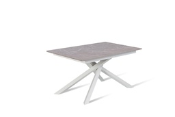 [S-OM/433/MA] Tavolo allungabile in antracite e bianco, 90 cm x 140-190 cm x 76 cm, con piano in melaminico e gambe in metallo