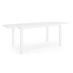 [S-B0662851] Tavolo allungabile bianco in alluminio stile classico cm 140-210x77