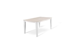 [S-OM/430/CB] Tavolo allungabile in cemento bianco con gambe in metallo, 80 cm x 130-290 cm x 76 cm