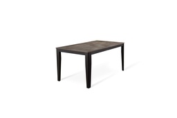 [S-OM/429/CG] Tavolo allungabile in cemento grigio e metallo nero, 80 cm x 130-290 cm x 76 cm