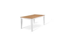 [S-OM/430/RO] Tavolo allungabile in rovere e bianco, 80x130-290x76 cm con top in melaminico e gambe in metallo