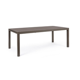 [S-B0663404] Tavolo allungabile per arredo giardino in alluminio marrone Hide 200/300 x 100 cm