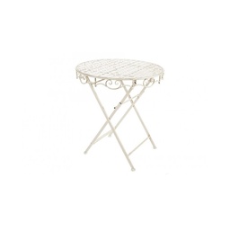 [S-B0720994] Tavolo classico Emily in metallo, pieghevole, cm 70x74