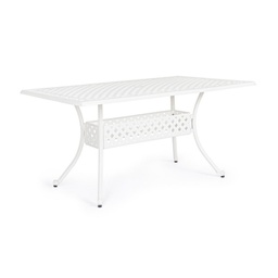 [S-B0805075] Tavolo da esterno rettangolare bianco 90 x 160 cm