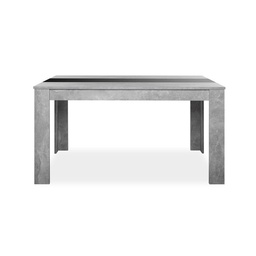 [S-FZ86200] Tavolo da pranzo colore cemento inserto nero o bianco reversibile 138x80xh.74 cm