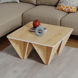 [S-FZ96998] Tavolo design Diamond quadrato da salotto rovere