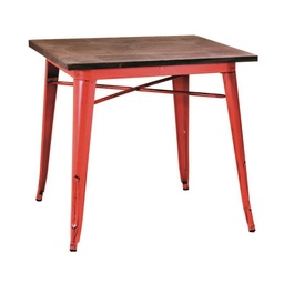 [S-V8031900000] Tavolo Rosso Urban Industrial Ferro Bristol 70x70 cm