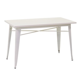 [S-V8036010000] Tavolo rettangolare bianco in ferro, dimensioni 60 x 120 x h 76 cm