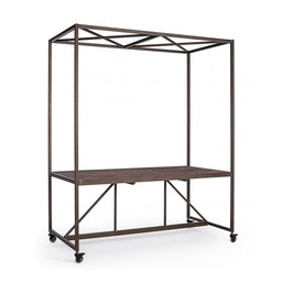 [S-B0721316] Tavolo industriale espositore con tetto 180x220h cm