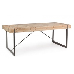 [S-B0740299] Tavolo Urban Industriale Garrett con Piano in Legno - 200x90x77 cm